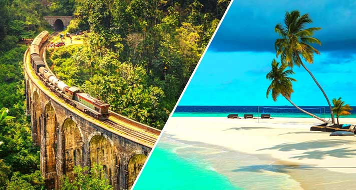 Island Treks dual tour – scenic train in Sri Lanka and Maldives villa